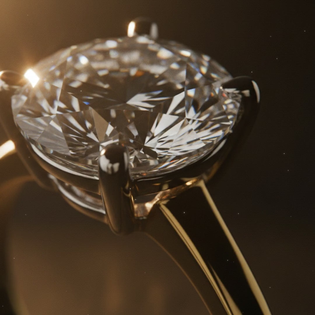 3 Carat Round Lab Grown Diamond Engagement Ring | 10K Two-Tone Gold — cinematic product Reel