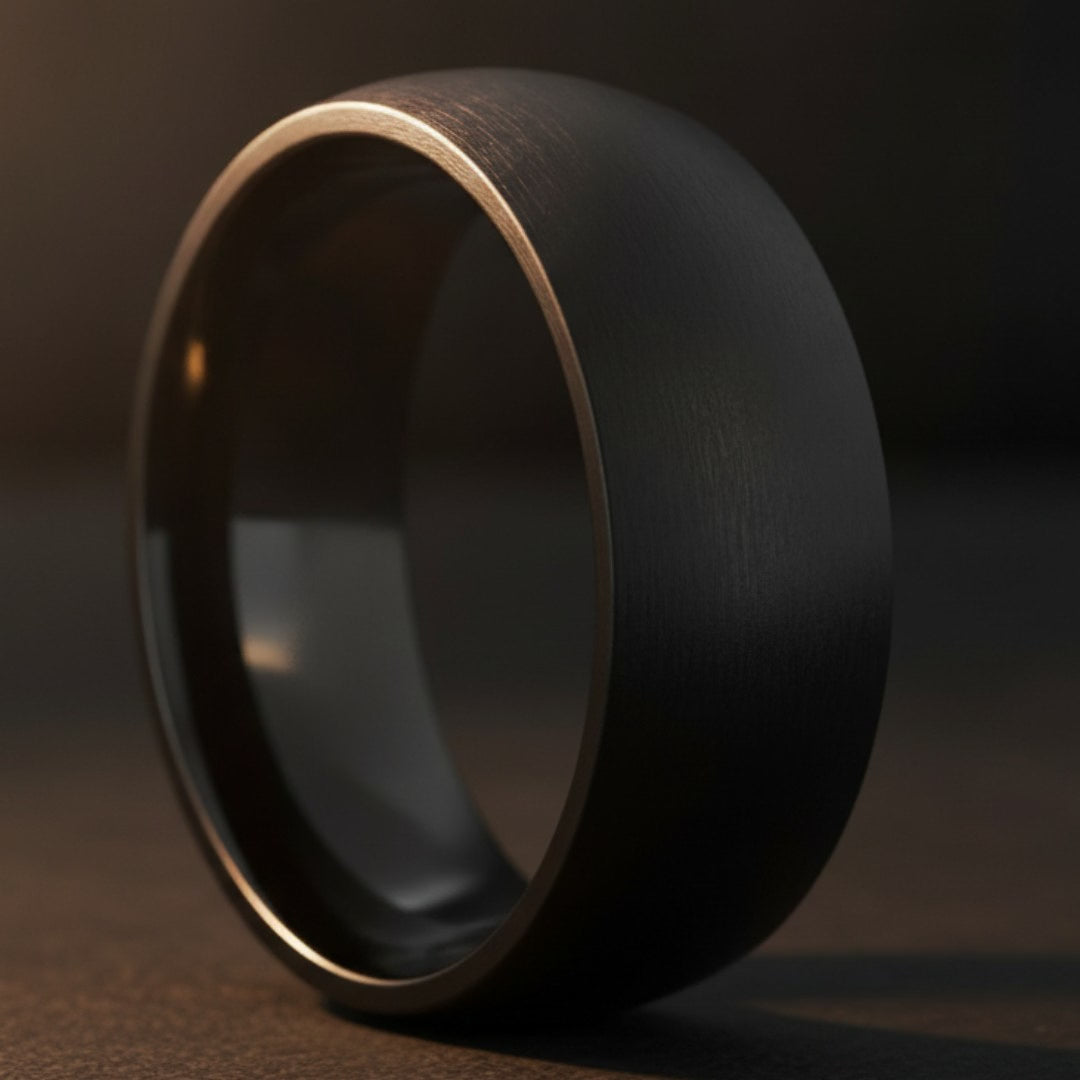 MARAUDER | Black Titanium Ring, Black Brushed Domed cinematic product Reel