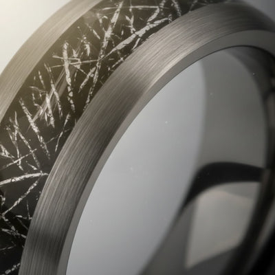 STARY | Silver Tungsten Meteorite Inlay Wedding Ring 8mm — cinematic product Reel