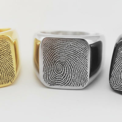 Signet Ring - Custom Signet Ring - Fingerprint Ring — cinematic product Reel