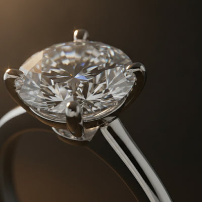 1 Carat Round Lab Grown Diamond Engagement Ring | 10K White Gold — cinematic product Reel