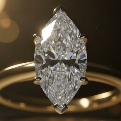 3 Carat Marquise Lab Grown Diamond Engagement Ring | 10K Two-Tone Gold — cinematic product Reel