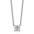 Princess Cut Diamond Pendant Necklace, silver, lab grown diamonds, studio view 0.50 ct
