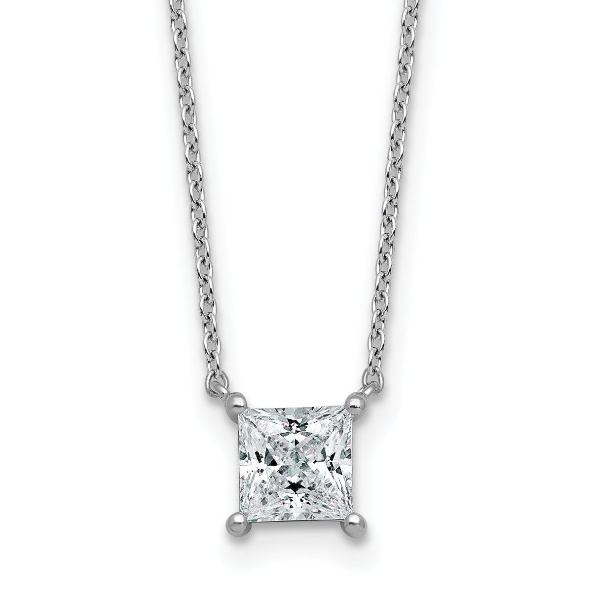 Princess Cut Diamond Pendant Necklace 1 ct 925 silver lab grown diamond necklace supplier photograph