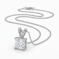 Princess Cut Diamond Pendant Necklace 925 silver lab grown diamond necklace studio photo