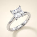 Princess lab-grown diamond solitaire engagement ring, White Gold, studio hero