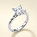 Princess lab-grown diamond solitaire engagement ring, 925 Sterling Silver, studio hero