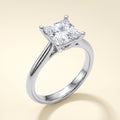 Princess lab-grown diamond solitaire engagement ring, 925 Sterling Silver, studio hero
