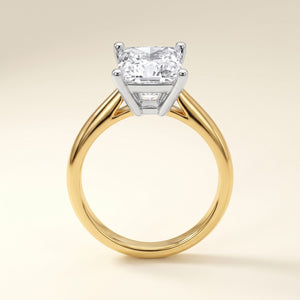 PAIGE princess lab-grown diamond ring in 10K two-tone gold, front view, approx. 1 ct center