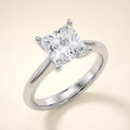 Princess lab-grown diamond solitaire engagement ring, White Gold, studio hero