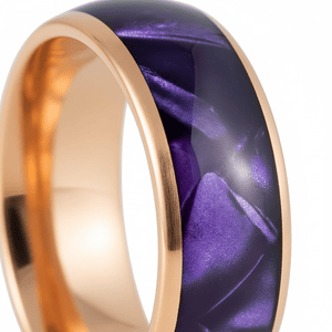 PURPLENA — Extreme macro detail — men's tungsten wedding ring.