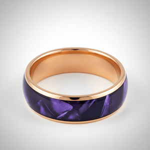 PURPLENA — Center-through axial view — men's tungsten wedding ring.