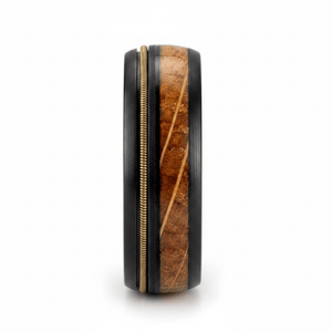 RIFFSON — Front-facing straight-on view — men's tungsten wedding ring.