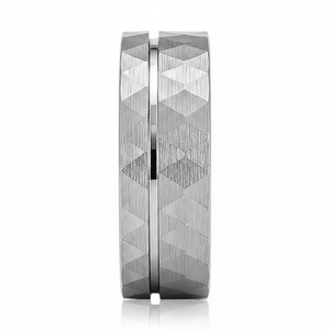 ROCCO — Front-facing straight-on view — men's tungsten wedding ring.