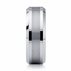 ROCK — angled view — men's tungsten carbide wedding ring | Aydins Jewelry