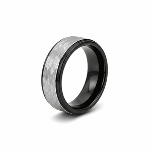 ROCKY — hero shot — men's tungsten carbide wedding ring | Aydins Jewelry