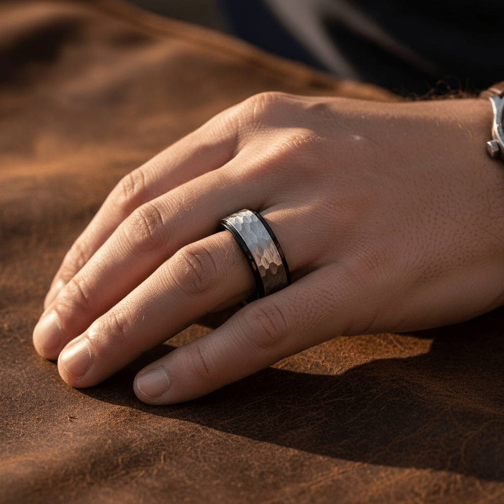 ROCKY — lifestyle on hand — men's tungsten carbide wedding ring | Aydins Jewelry