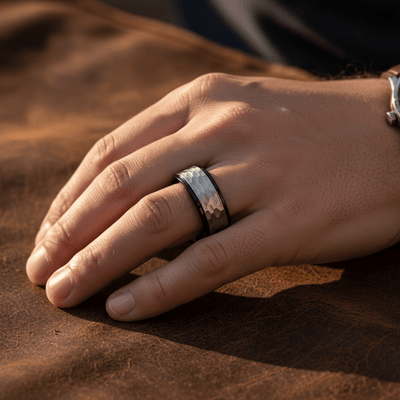 ROCKY — lifestyle on hand — men's tungsten carbide wedding ring | Aydins Jewelry