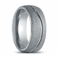 ROUGHZEN — Hero product shot — men's tungsten wedding ring.