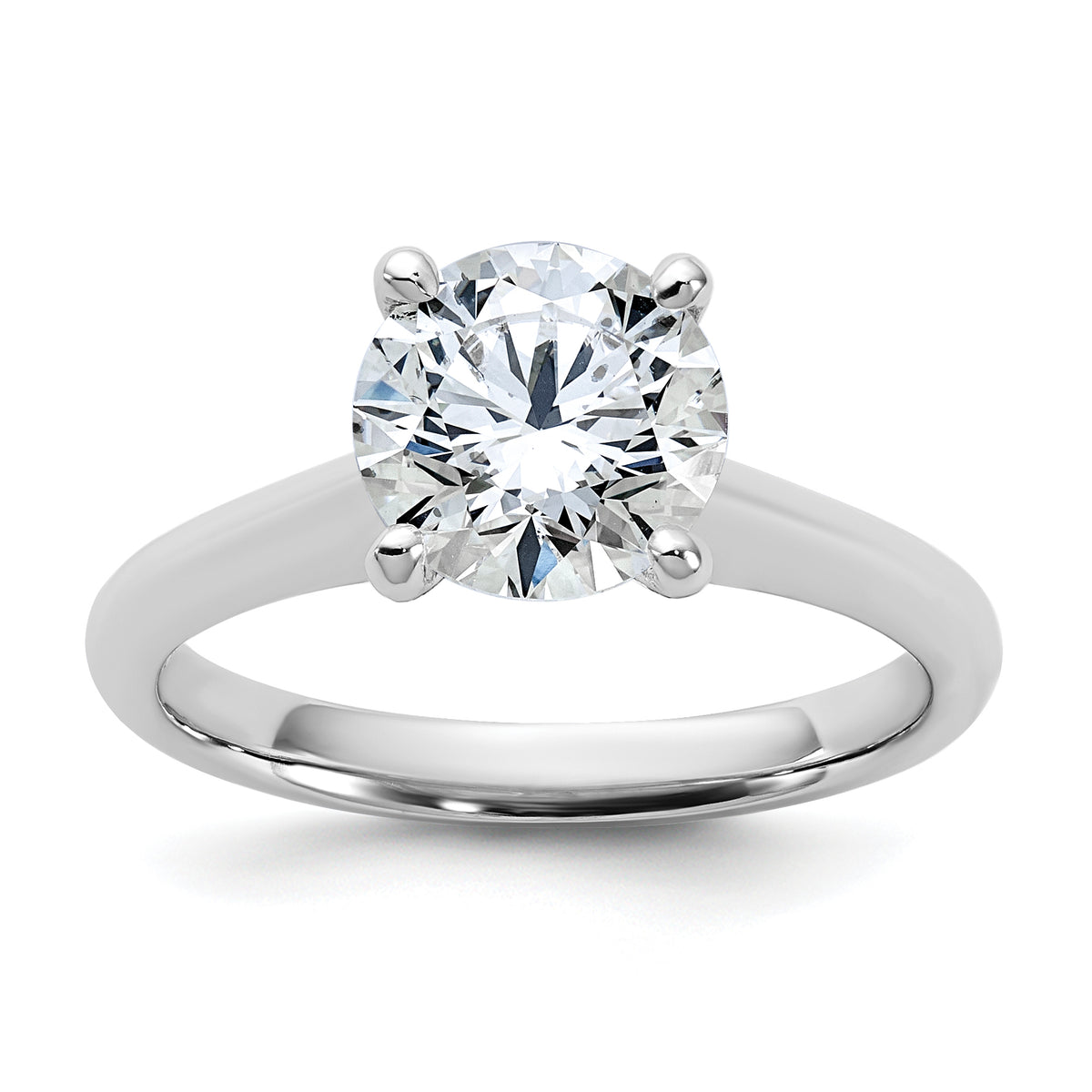 14k White Gold 2 carat Certified Lab Grown Diamond VS+ F+ Round 8X Complete Solitaire Ring - authentic supplier studio photograph