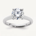 Round lab-grown diamond solitaire engagement ring, in White Gold, studio hero