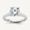 Round lab-grown diamond solitaire engagement ring, in White Gold, studio hero
