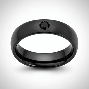 SANCHO — Center-through axial view — men's tungsten wedding ring.