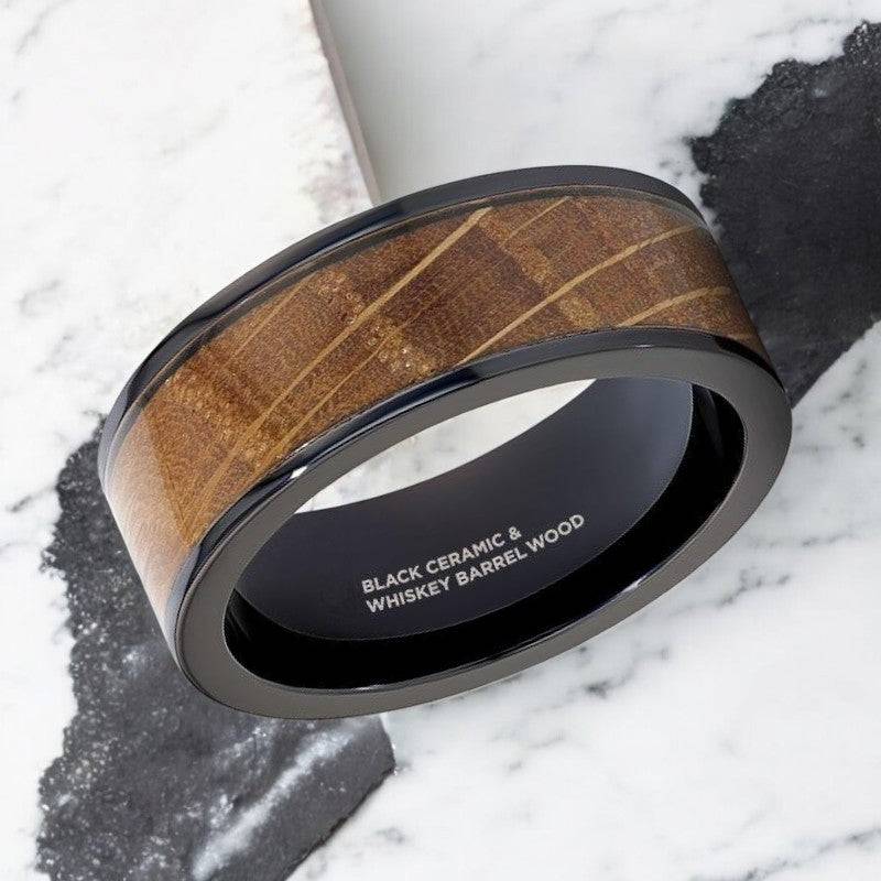 SCOTCH Black Ceramic men's wedding band, image 2