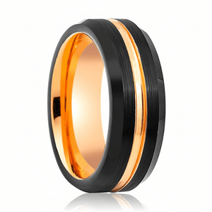 SENNA — Hero product shot — men's tungsten wedding ring.