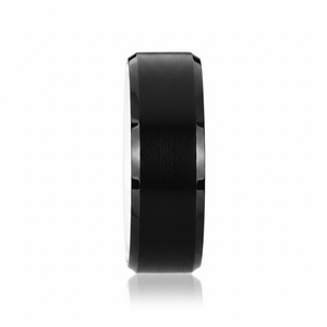 SIGMA — Front-facing straight-on view — men's tungsten wedding ring.