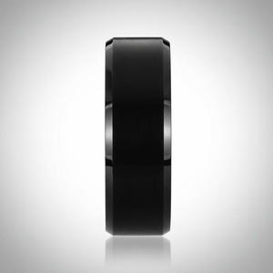 SIGMA — Center-through axial view — men's tungsten wedding ring.