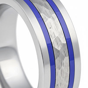 SKYFORCE — close-up detail — men's tungsten carbide wedding ring | Aydins Jewelry