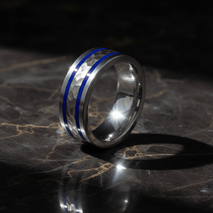 SKYFORCE — detail view — men's tungsten carbide wedding ring | Aydins Jewelry