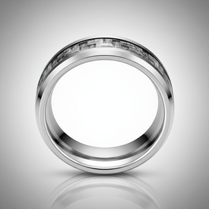 SKYLO — alternate angle — men's tungsten carbide wedding ring | Aydins Jewelry