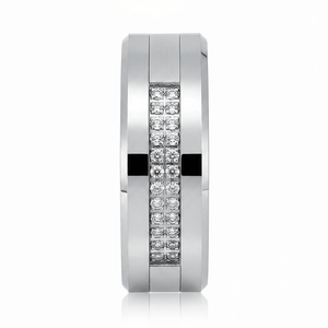 SPARKLUXE — display shot — men's tungsten carbide wedding ring | Aydins Jewelry