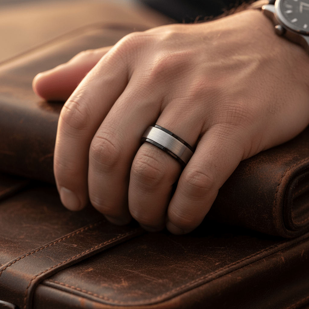 SPHERE — lifestyle on hand — men's tungsten carbide wedding ring | Aydins Jewelry