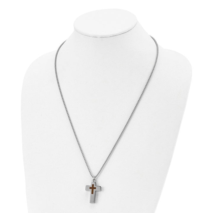 Stainless Steel Polished and Lasered Cross Ash Holder Necklace - Necklace - Aydins Jewelry - 4