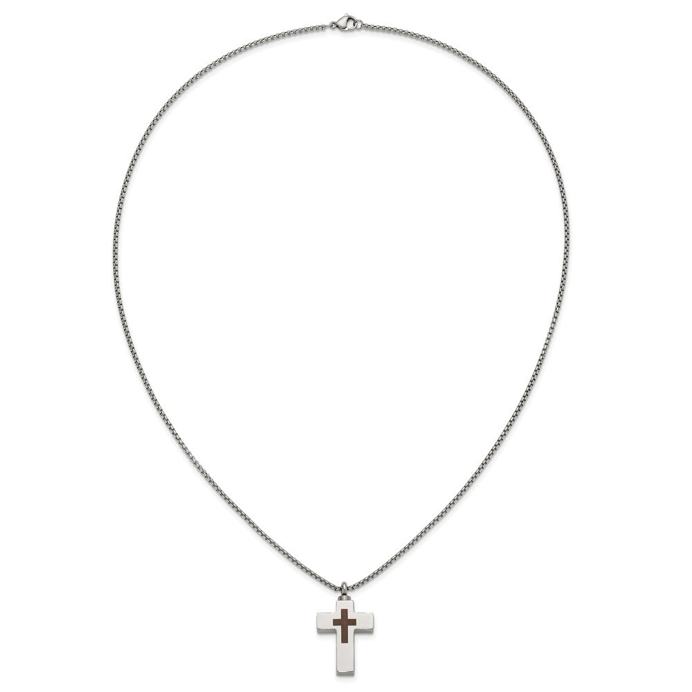 Stainless Steel Polished and Lasered Cross Ash Holder Necklace - Necklace - Aydins Jewelry - 5