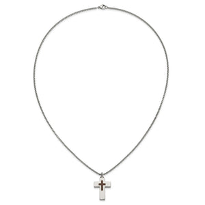 Stainless Steel Polished and Lasered Cross Ash Holder Necklace - Necklace - Aydins Jewelry - 5