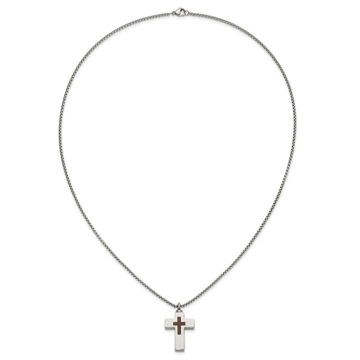 Stainless Steel Polished and Lasered Cross Ash Holder Necklace - Necklace - Aydins Jewelry - 5