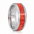 STARFALL — Hero product shot — men's tungsten wedding ring.