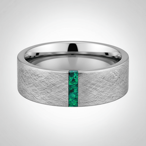 STARK — Center-through axial view — men's tungsten wedding ring.