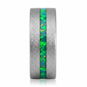 STARK — Front-facing straight-on view — men's tungsten wedding ring.