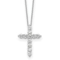 Statement Diamond Cross Necklace, silver, lab grown diamonds, studio view