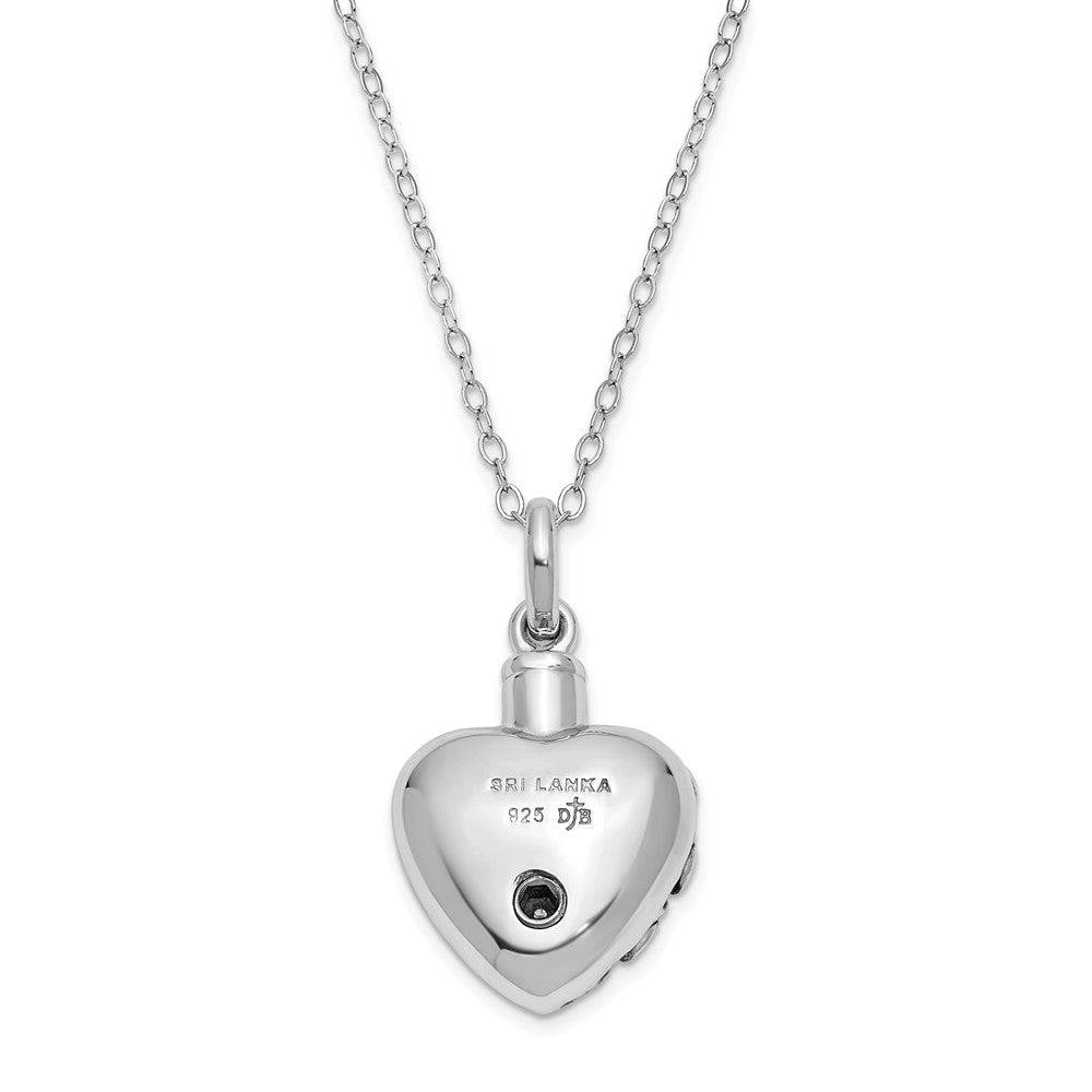 Sterling Silver Antiqued Heart Remembrance Ash Holder Necklace - Necklace - Aydins Jewelry - 3