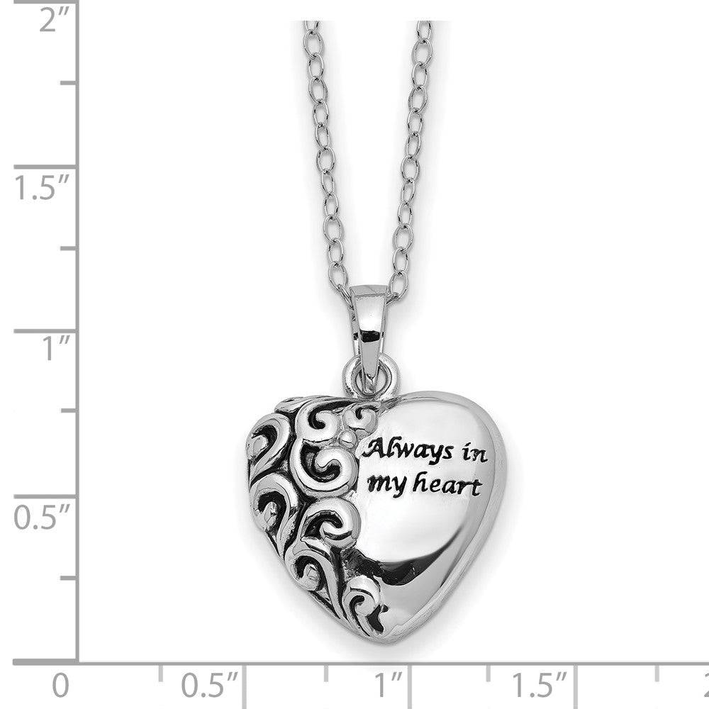 Sterling Silver Antiqued Heart Remembrance Ash Holder Necklace - Necklace - Aydins Jewelry - 4