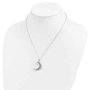 Sterling Silver Antiqued Quarter Moon Ash Holder Necklace - Necklace - Aydins Jewelry - 4