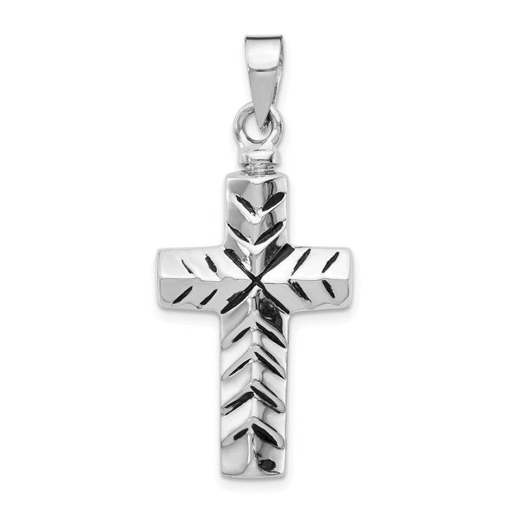 Sterling Silver Enameled Cross Ash Holder Pendant - Memorial Keepsake Jewelry - Pendant - Aydins Jewelry - 2