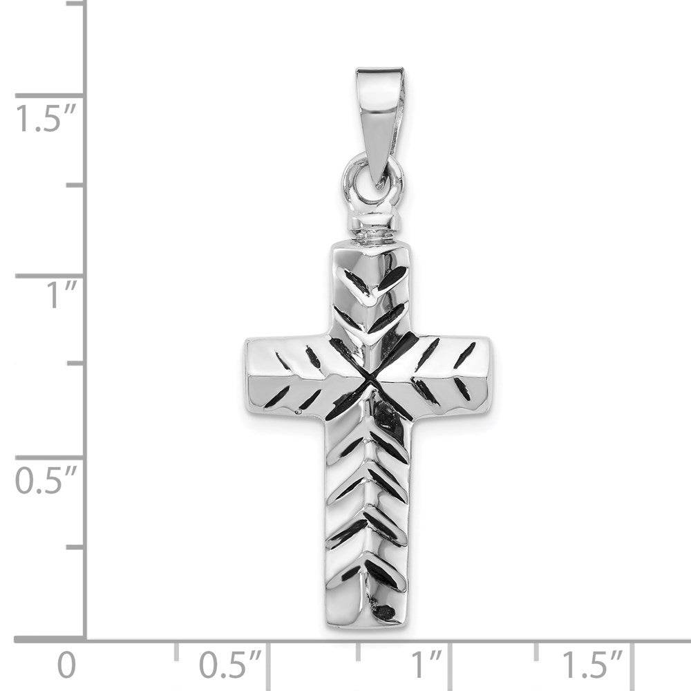 Sterling Silver Enameled Cross Ash Holder Pendant - Memorial Keepsake Jewelry - Pendant - Aydins Jewelry - 5