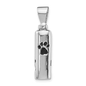 Sterling Silver Enameled Paw Prints Ash Holder Pendant - Pet Memorial Keepsake Jewelry - Pendant - Aydins Jewelry - 2